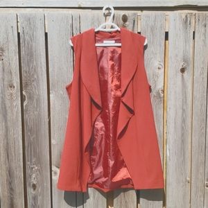 Reitmans long burnt orange waistcoat, size 17